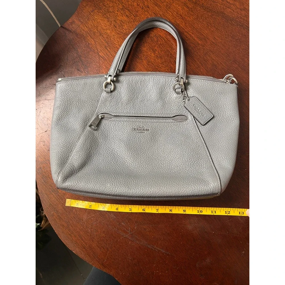 Coach Prairie Satchel Grey Pebbled Leather Crossbody Bag 79997